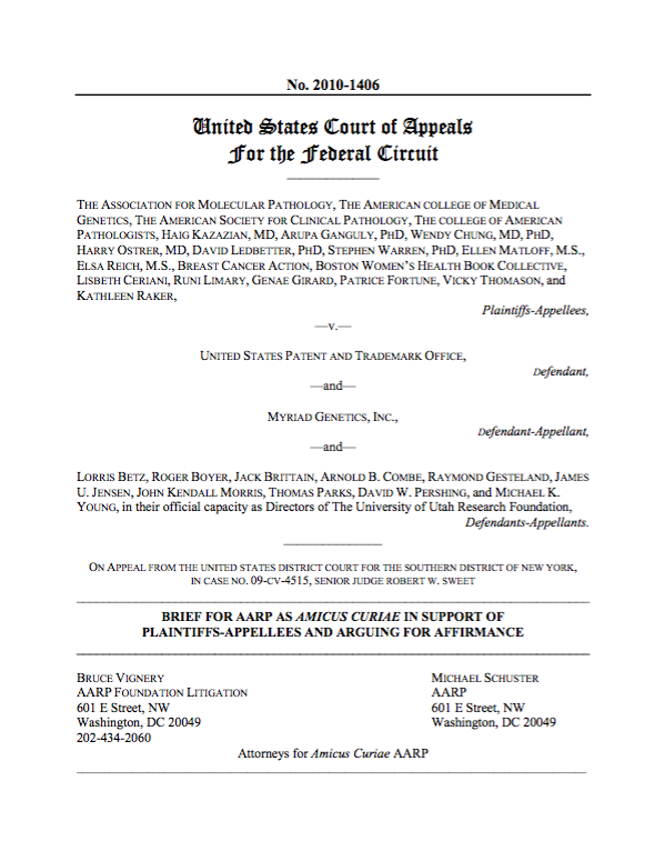 AARP v. Myriad Genetics, Inc.